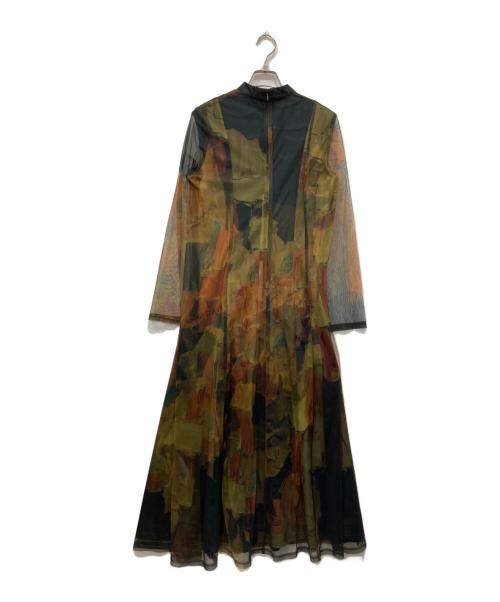 Ameri（アメリ）Ameri (アメリ) ジプシーアートドレス ブラック×イエロー サイズ:Mの古着・服飾アイテム