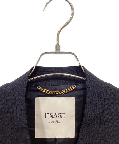 L'ESSAGE（レサージュ）L'ESSAGE (レサージュ) オーナメントボタンノーカラーベスト ネイビー サイズ:Freeの古着・服飾アイテム
