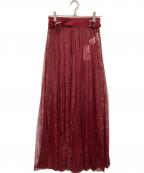 Ameriアメリ）の古着「LAYERED LACE PLEATS SKIRT」｜レッド