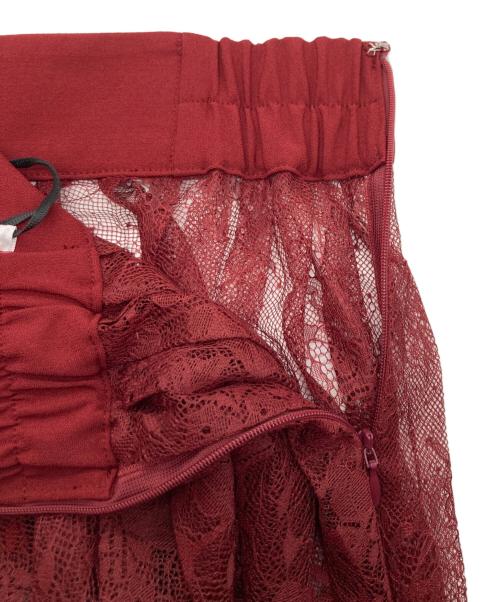 Ameri（アメリ）Ameri (アメリ) LAYERED LACE PLEATS SKIRT レッド サイズ:M 未使用品の古着・服飾アイテム