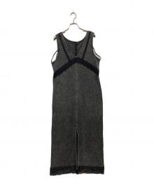 Ameri（アメリ）の古着「MEDI 2WAY DENIM LIKE LACE DOCKING DRESS」｜ブラック