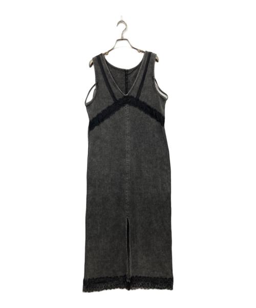 Ameri（アメリ）Ameri (アメリ) MEDI 2WAY DENIM LIKE LACE DOCKING DRESS ブラック サイズ:Mの古着・服飾アイテム