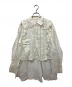 crinkle crinkle crinkleクリンクル クリンクル クリンクル）の古着「コットンフリルブラウス」｜アイボリー