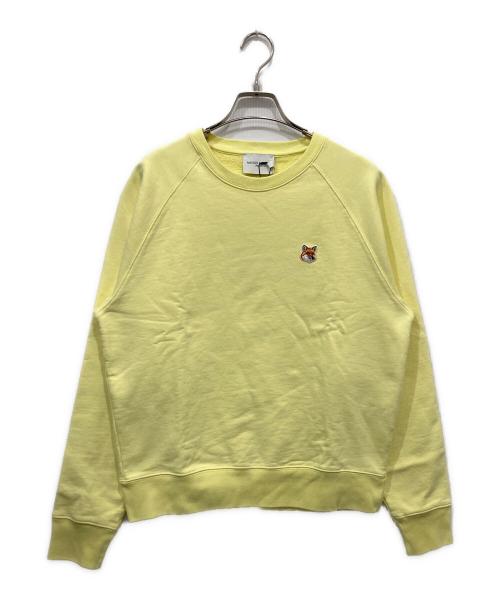 maison kitsune（メゾンキツネ）maison kitsune (メゾンキツネ) スウェット / ラグランスウェット イエロー サイズ:Lの古着・服飾アイテム