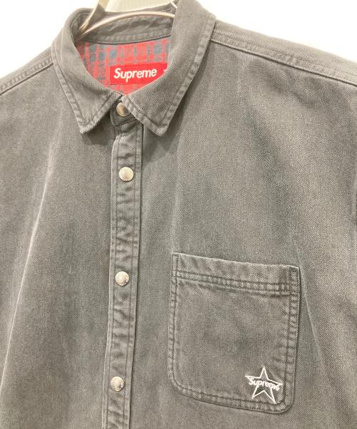 SUPREME（シュプリーム）SUPREME (シュプリーム) 25FW Quilted Lined Denim Snap Shirt / キルティング ラインド デニム スナップ シャツ ブラック サイズ:Mの古着・服飾アイテム