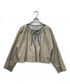 45Rフォーティファイブ・アール）の古着「ツタフラワープリントのシュシュスモックブラウス」｜ベージュ