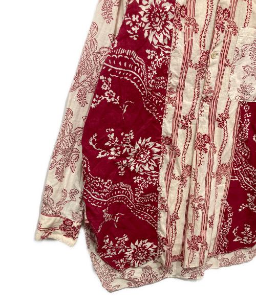 45R（フォーティファイブ・アール）45R (フォーティファイブ・アール) インドカディブロックプリントの908パッチワークグランパプルシャツ レッド サイズ:不明の古着・服飾アイテム