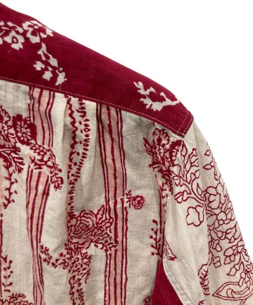 45R（フォーティファイブ・アール）45R (フォーティファイブ・アール) インドカディブロックプリントの908パッチワークグランパプルシャツ レッド サイズ:不明の古着・服飾アイテム