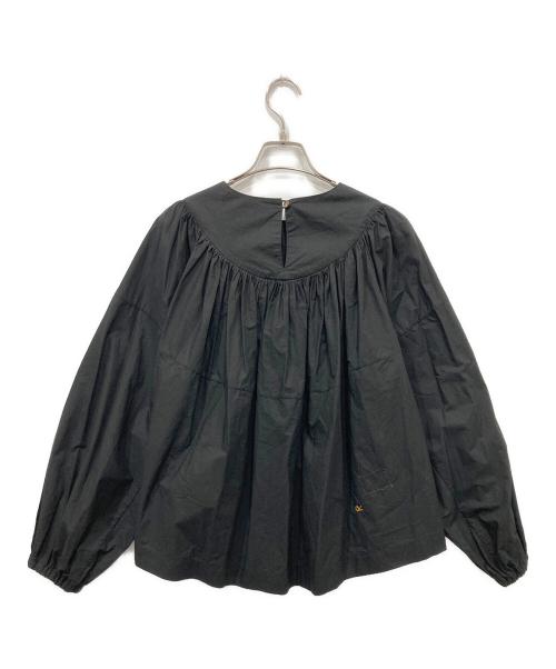 45R（フォーティファイブ・アール）45R (フォーティファイブ・アール) スーピマバチストのタックギャザーブラウス ブラック サイズ:Freeの古着・服飾アイテム