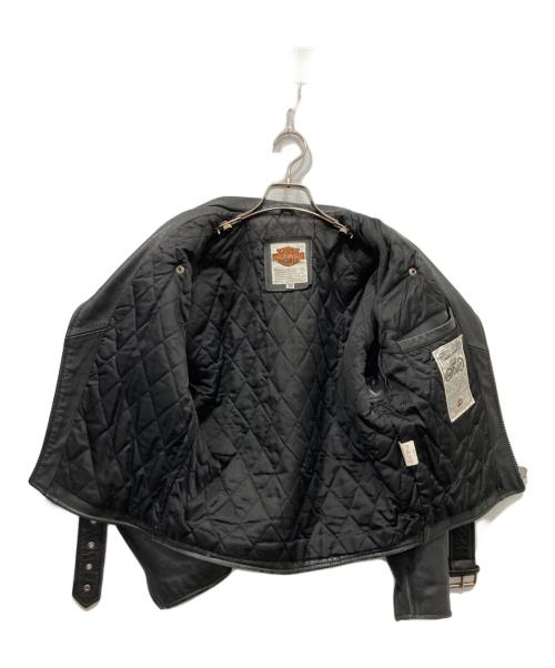 HARLEY-DAVIDSON（ハーレーダビッドソン）HARLEY-DAVIDSON (ハーレーダビッドソン) ダブルライダースジャケット ブラック サイズ:36の古着・服飾アイテム