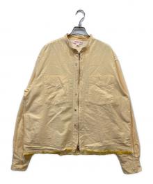 masu（エムエーエスユー）の古着「ZIP-UP OXFORD SHIRTS / ジップアップ オックスフォード シャツ」｜オレンジ