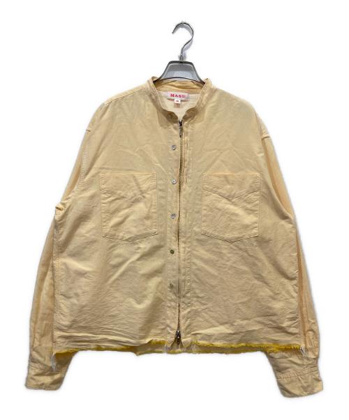 masu（エムエーエスユー）masu (エムエーエスユー) ZIP-UP OXFORD SHIRTS / ジップアップ オックスフォード シャツ オレンジ サイズ:48の古着・服飾アイテム
