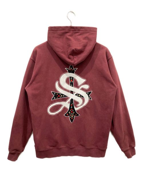 SUPPLIER（サプライヤー）SUPPLIER (サプライヤー) STUDS CROSS HOODIE ワインレッド サイズ:XLの古着・服飾アイテム