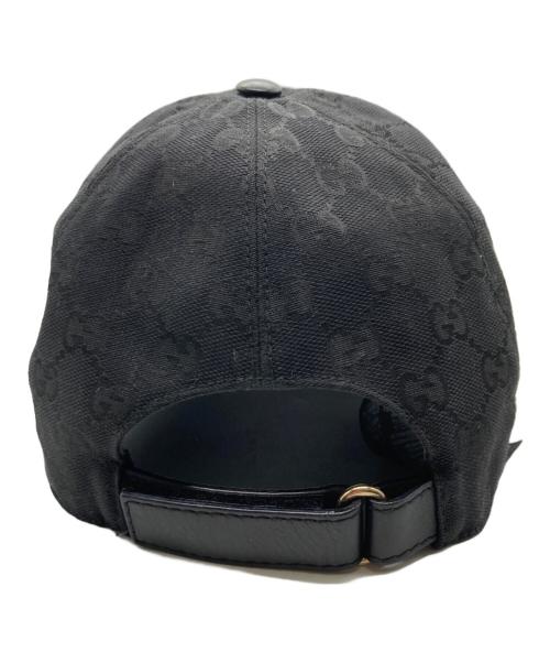 GUCCI（グッチ）GUCCI (グッチ) GGキャンバスベースボールキャップ ブラック サイズ:Lの古着・服飾アイテム