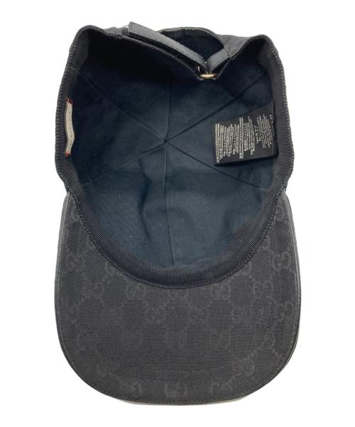 GUCCI（グッチ）GUCCI (グッチ) GGキャンバスベースボールキャップ ブラック サイズ:Lの古着・服飾アイテム