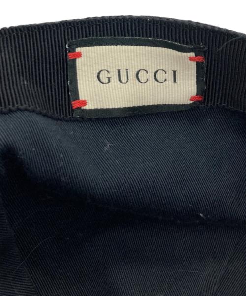GUCCI（グッチ）GUCCI (グッチ) GGキャンバスベースボールキャップ ブラック サイズ:Lの古着・服飾アイテム
