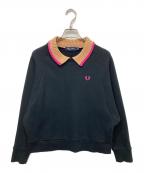 FRED PERRYフレッドペリー）の古着「KNITTED COLLAR SWEATSHIRT」｜ブラック