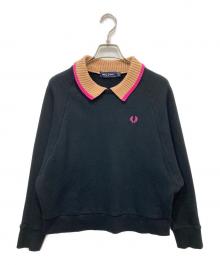 FRED PERRY（フレッドペリー）の古着「KNITTED COLLAR SWEATSHIRT」｜ブラック