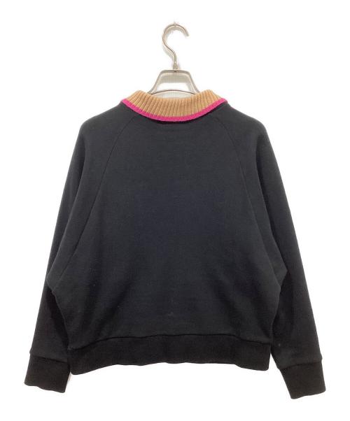 FRED PERRY（フレッドペリー）FRED PERRY (フレッドペリー) KNITTED COLLAR SWEATSHIRT ブラック サイズ:36の古着・服飾アイテム