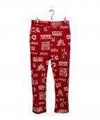 Hysteric Glamourヒステリックグラマー）の古着「SOUND SESSIONS柄スウェットパンツ」｜レッド