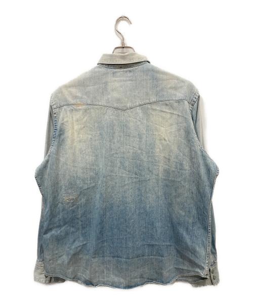 POLO RALPH LAUREN（ポロ・ラルフローレン）POLO RALPH LAUREN (ポロ・ラルフローレン) リペア加工ウエスタンデニムシャツ インディゴ サイズ:XLの古着・服飾アイテム