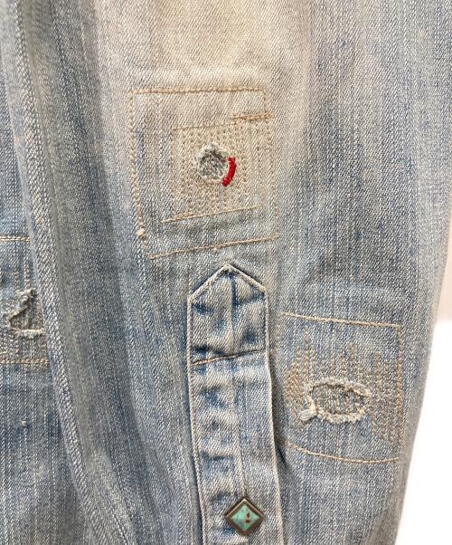 POLO RALPH LAUREN（ポロ・ラルフローレン）POLO RALPH LAUREN (ポロ・ラルフローレン) リペア加工ウエスタンデニムシャツ インディゴ サイズ:XLの古着・服飾アイテム