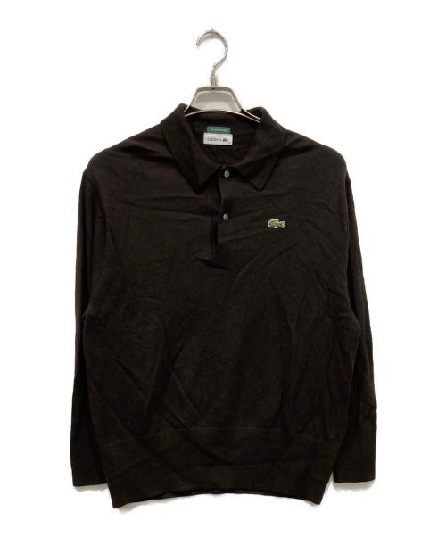 LACOSTE（ラコステ）LACOSTE (ラコステ) BEAMS BOY (ビームスボーイ) ニットポロシャツ ブラウン サイズ:38の古着・服飾アイテム