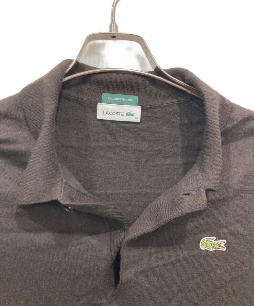 LACOSTE（ラコステ）LACOSTE (ラコステ) BEAMS BOY (ビームスボーイ) ニットポロシャツ ブラウン サイズ:38の古着・服飾アイテム