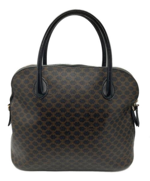 CELINE（セリーヌ）CELINE (セリーヌ) マカダム柄ドーム型ハンドバッグ ブラウン×ブラックの古着・服飾アイテム