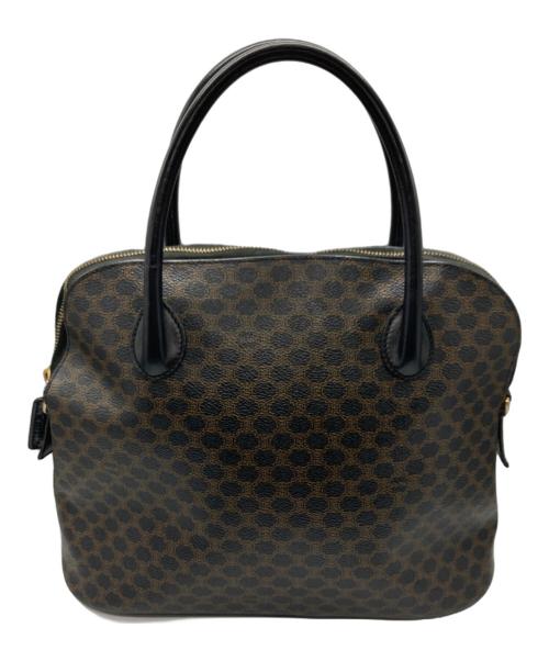 CELINE（セリーヌ）CELINE (セリーヌ) マカダム柄ドーム型ハンドバッグ ブラウン×ブラックの古着・服飾アイテム