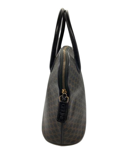 CELINE（セリーヌ）CELINE (セリーヌ) マカダム柄ドーム型ハンドバッグ ブラウン×ブラックの古着・服飾アイテム