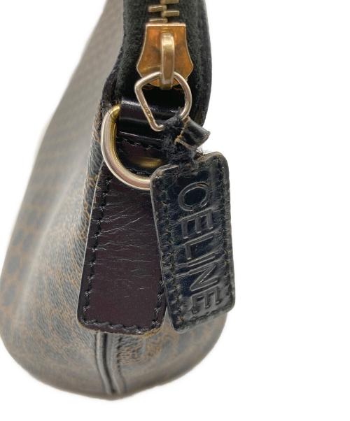 CELINE（セリーヌ）CELINE (セリーヌ) マカダム柄ドーム型ハンドバッグ ブラウン×ブラックの古着・服飾アイテム