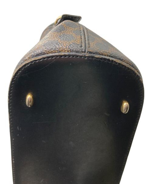 CELINE（セリーヌ）CELINE (セリーヌ) マカダム柄ドーム型ハンドバッグ ブラウン×ブラックの古着・服飾アイテム