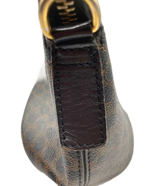 CELINE（セリーヌ）CELINE (セリーヌ) マカダム柄ドーム型ハンドバッグ ブラウン×ブラックの古着・服飾アイテム