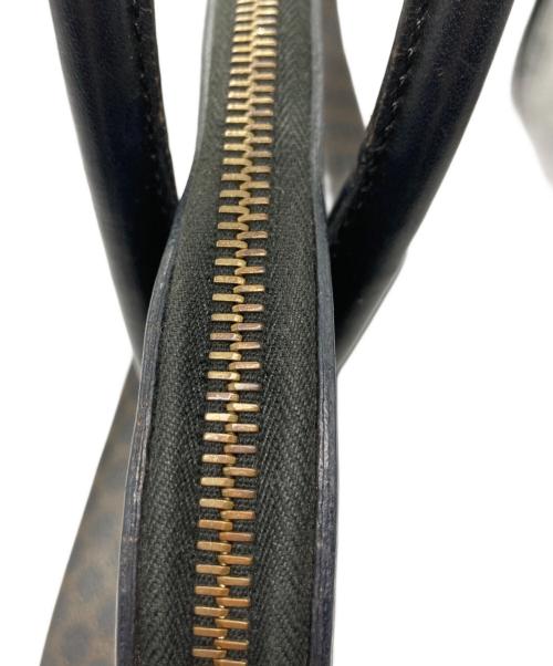 CELINE（セリーヌ）CELINE (セリーヌ) マカダム柄ドーム型ハンドバッグ ブラウン×ブラックの古着・服飾アイテム