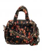 COACHコーチ）の古着「フラワー柄2WAYバッグ」｜ブラウン×ピンク