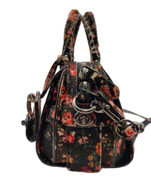 COACH（コーチ）COACH (コーチ) フラワー柄2WAYバッグ ブラウン×ピンクの古着・服飾アイテム