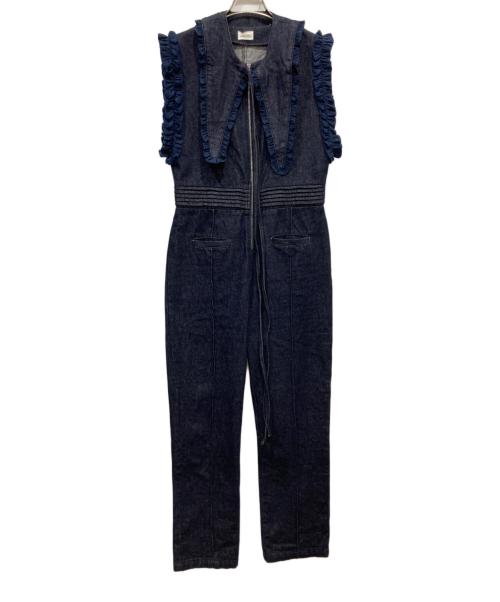 Bibiy.（ビビィ）Bibiy. (ビビィ) MATHILDA DENIM ROMPERS インディゴ サイズ:Mの古着・服飾アイテム