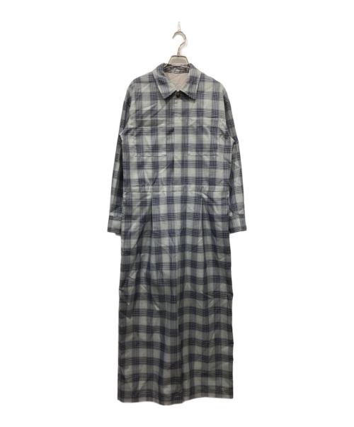 Spick and Span（スピック＆スパン）Spick and Span (スピック＆スパン) ドライチェックジャンプスーツ ブルー×ネイビー サイズ:36の古着・服飾アイテム