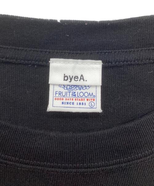 byeA（バイエー）byeA (バイエー) FRUIT OF THE LOOM (フルーツオブザルーム) 別注プリントカットソー ブラック サイズ:Lの古着・服飾アイテム