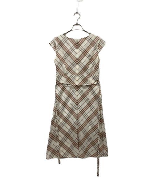 BURBERRY LONDON（バーバリーロンドン）BURBERRY LONDON (バーバリーロンドン) チェック半袖ワンピース ベージュ サイズ:38の古着・服飾アイテム