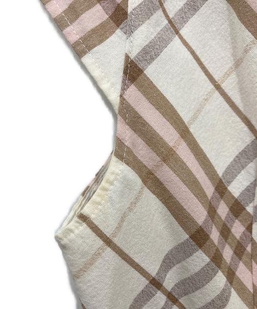 BURBERRY LONDON（バーバリーロンドン）BURBERRY LONDON (バーバリーロンドン) チェック半袖ワンピース ベージュ サイズ:38の古着・服飾アイテム