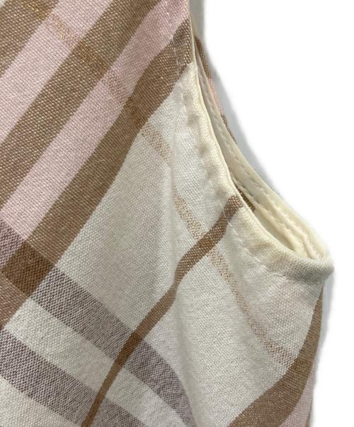 BURBERRY LONDON（バーバリーロンドン）BURBERRY LONDON (バーバリーロンドン) チェック半袖ワンピース ベージュ サイズ:38の古着・服飾アイテム