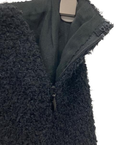 CHANEL（シャネル）CHANEL (シャネル) チュール切替ツイードスカート ブラック サイズ:40の古着・服飾アイテム