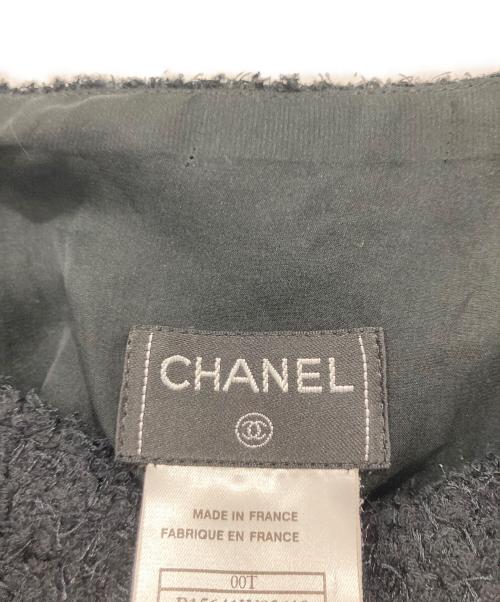 CHANEL（シャネル）CHANEL (シャネル) チュール切替ツイードスカート ブラック サイズ:40の古着・服飾アイテム