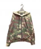 FAFエフエーエフ）の古着「AGED ZIP UP HOODIE」｜カーキ