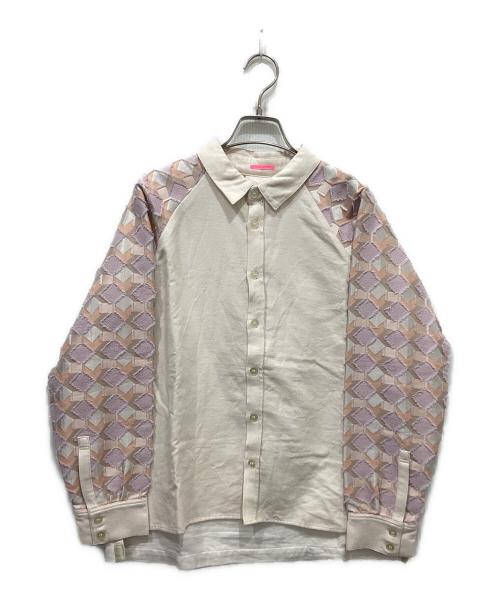 POLS（ポルス）POLS (ポルス) 切替シャツ ベージュ サイズ:Mの古着・服飾アイテム
