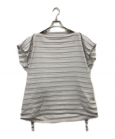 ミー　イッセイミヤケ 完売品 プリーツカットソー グレージュMI14KJ923 中古・古着通販】ISSEY MIYAKE me (イッセイ ミヤケ ミー) プリーツ