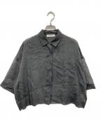 SACRAサクラ）の古着「PREMIUM SILK COTTON CROPPED SHIRT」｜グレー