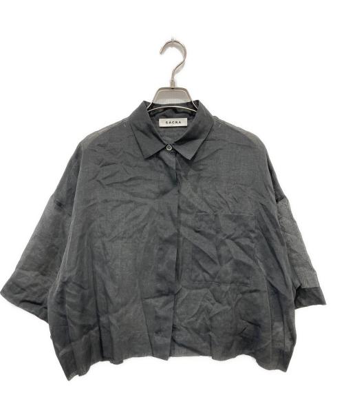 SACRA（サクラ）SACRA (サクラ) PREMIUM SILK COTTON CROPPED SHIRT グレー サイズ:38の古着・服飾アイテム